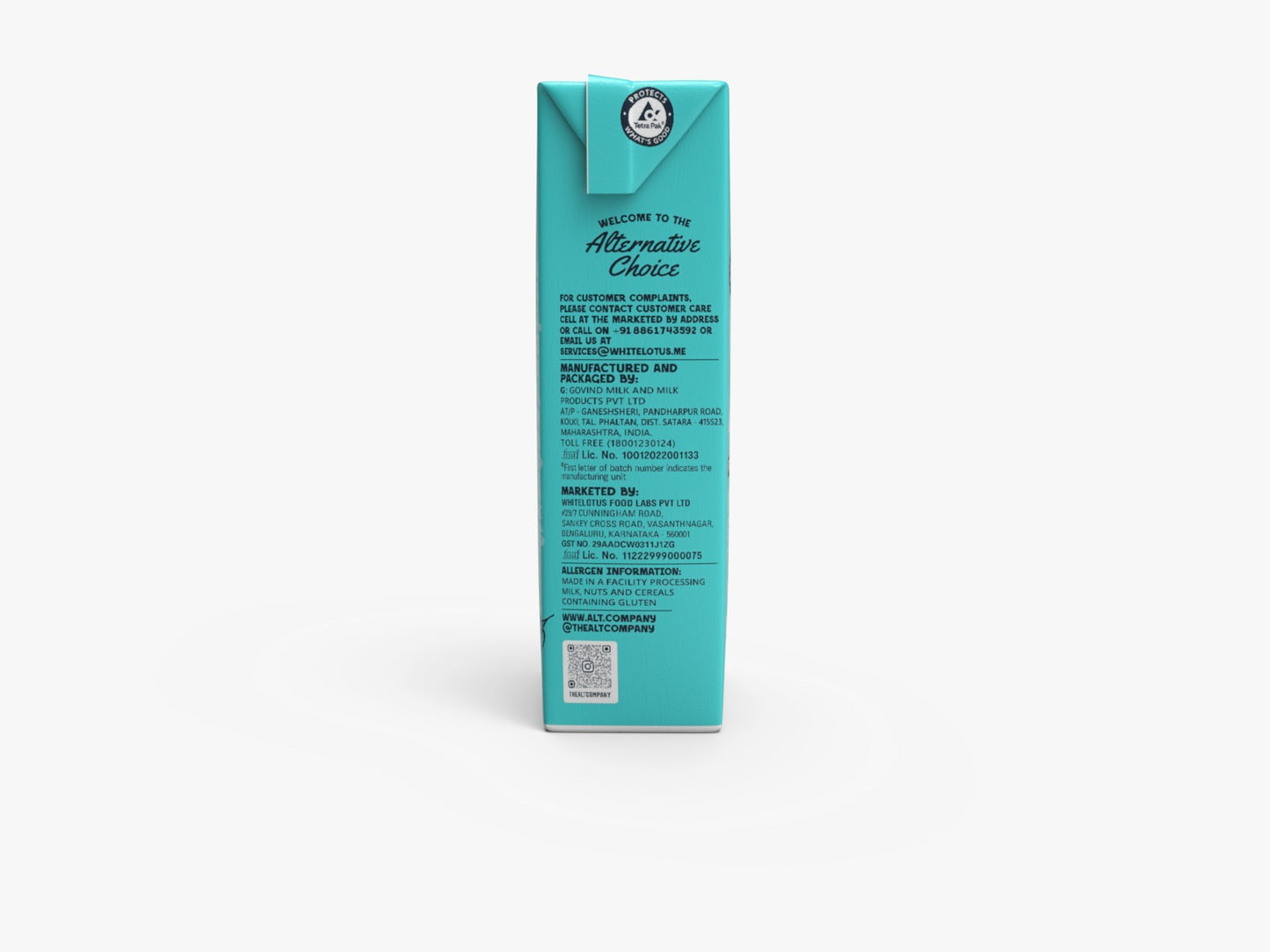 AltCo. Oat Milk- 180Ml| Lactose-Free Milk| Gluten Free| Non-Dairy| Plant Based Milk