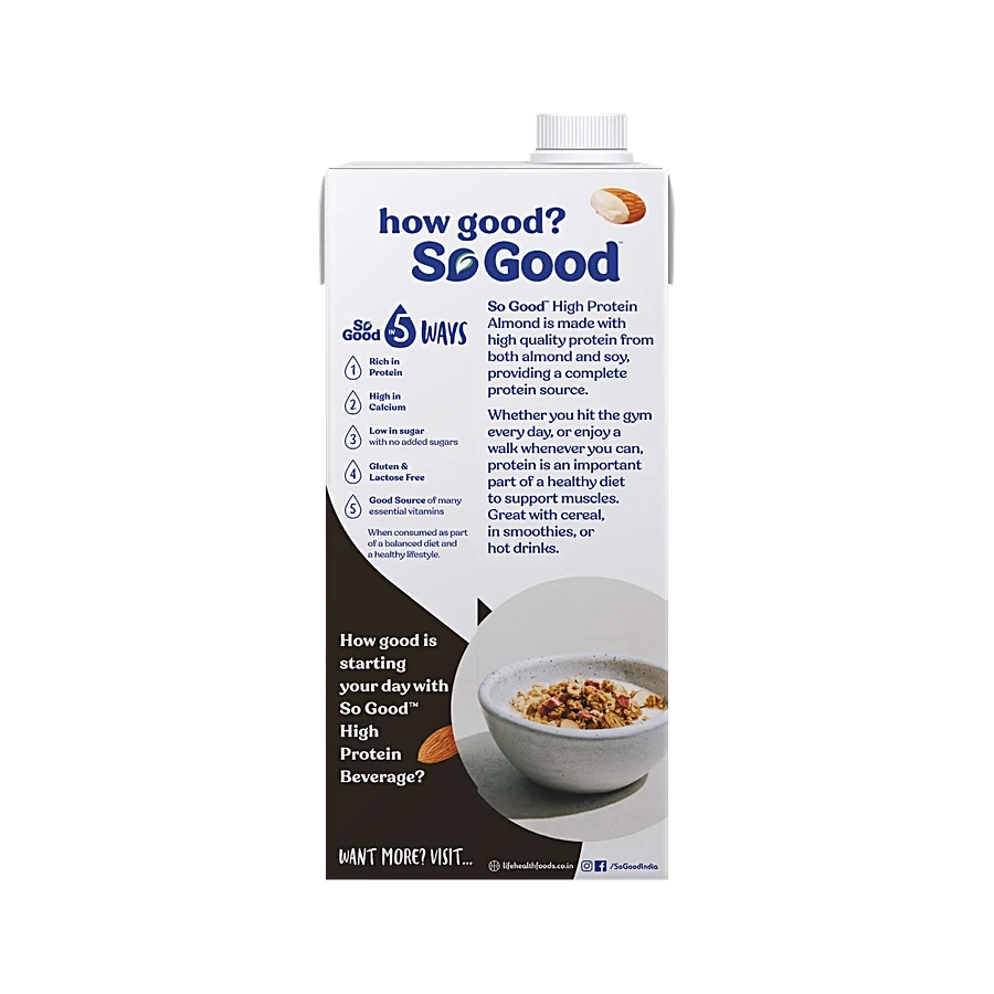 So Good High Protein Almond Milk 1Ltr